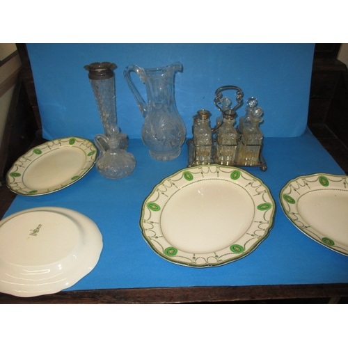 215 - A parcel of clearance items, to include a 6 bottle cruet and Doulton Countess plates, all in used co... 