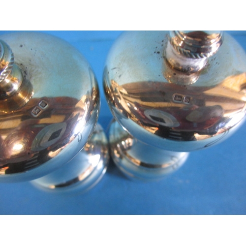 144 - Sterling silver salt and pepper grinders, approx. height 10cm in useable pre-owned condition