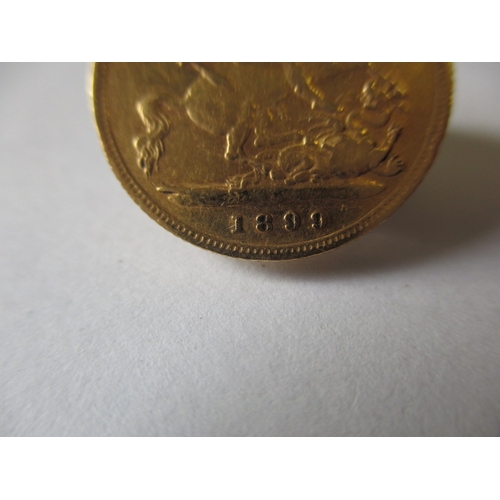 81 - A Victorian gold half sovereign dated 1899, a circulated coin with fine definition of features