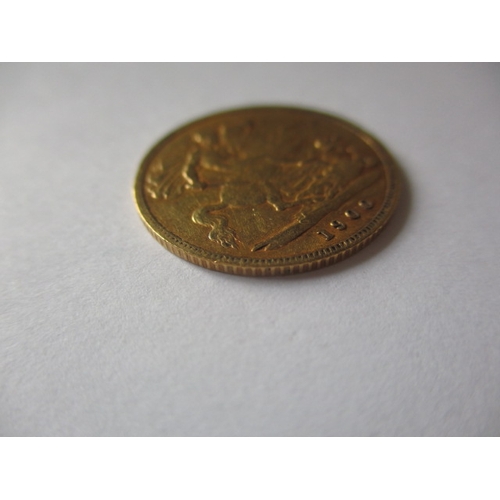 82 - A Victorian gold half sovereign dated 1900, a circulated coin with fine definition of features