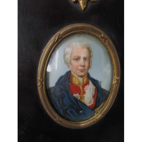 176 - A portrait miniature on porcelain plaque of a gentleman, and another example of an angel, approx. im... 