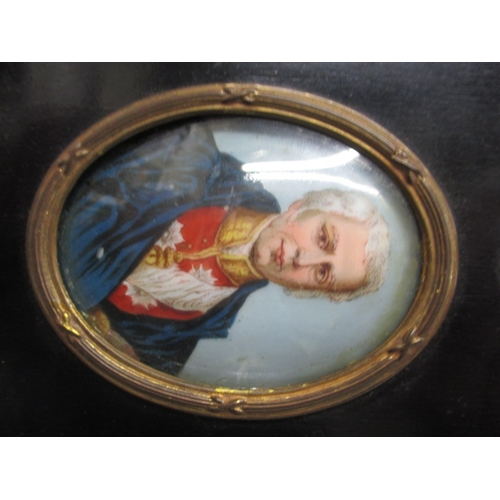 176 - A portrait miniature on porcelain plaque of a gentleman, and another example of an angel, approx. im... 