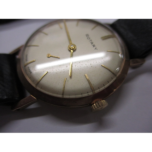 72 - A vintage Rotary wrist watch, runs when wound, believed to be a gold body, having replacement strap ... 