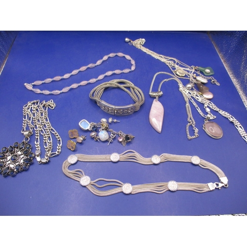 159 - A parcel of vintage costume jewellery, most on silver, all in useable pre-owned condition