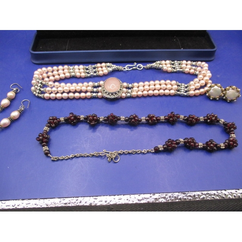 160 - A Yemen garnet necklace and a choker style necklace, both in good useable pre-owned condition