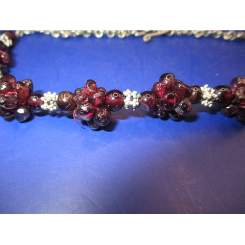 160 - A Yemen garnet necklace and a choker style necklace, both in good useable pre-owned condition