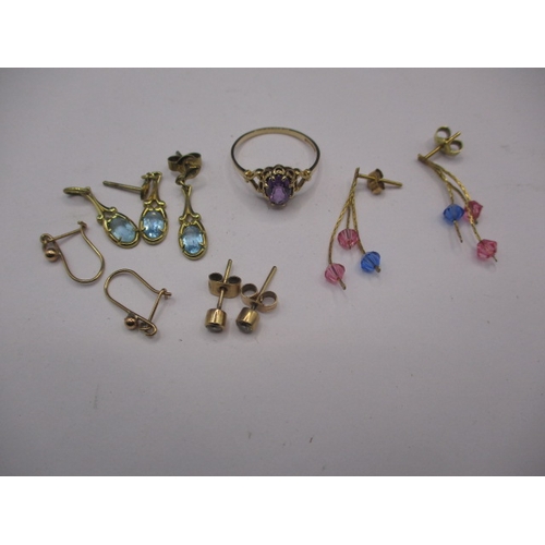 A parcel of gold and yellow metal jewellery, approx. gross parcel weight 5g, all in used condition