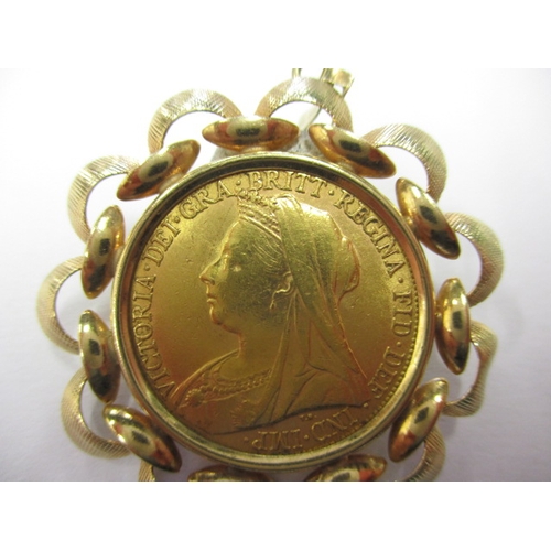 87 - A Queen Victoria full gold sovereign dated 1901, in 9ct gold pendant mount, approx. parcel weight 10... 