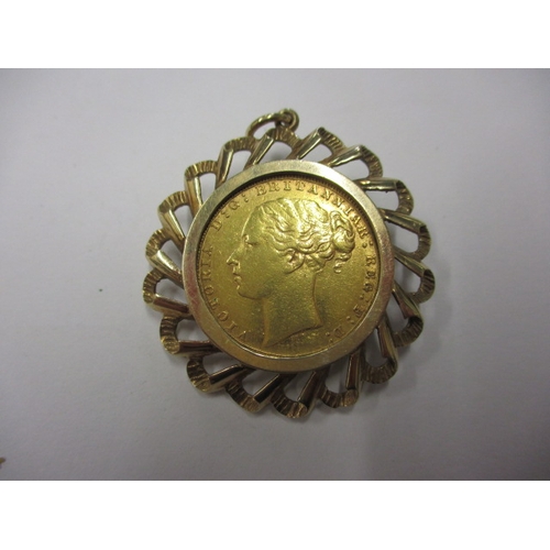 89 - A Queen Victoria full gold sovereign dated 1878, in 9ct gold pendant mount, approx. parcel weight 13... 