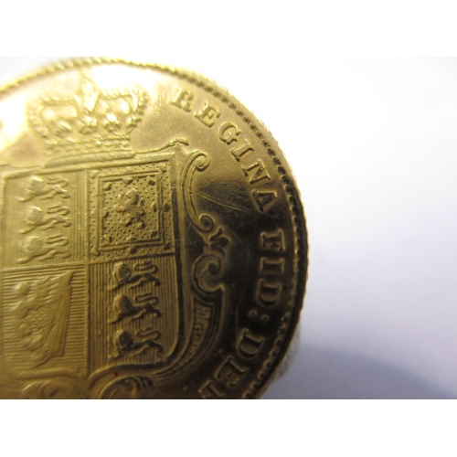 97 - A Victorian gold half sovereign dated 1842, a circulated coin with good definition of features