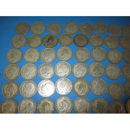 137 - A parcel of pre-decimal silver and part silver coins, approx. gross parcel weight 1530g, all in circ... 