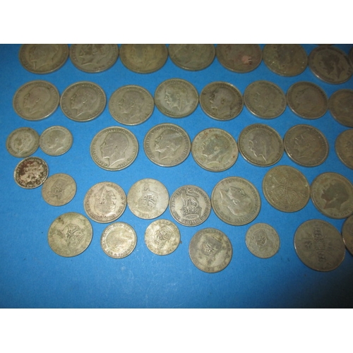 137 - A parcel of pre-decimal silver and part silver coins, approx. gross parcel weight 1530g, all in circ... 