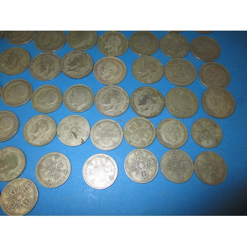 137 - A parcel of pre-decimal silver and part silver coins, approx. gross parcel weight 1530g, all in circ... 