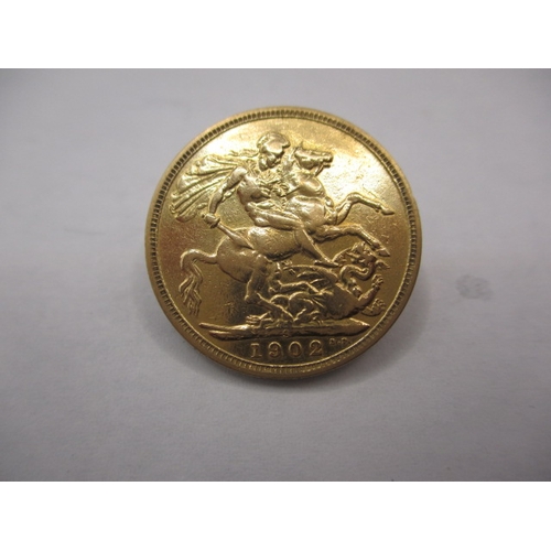 103 - An Edward VII gold sovereign, dated 1902, a good grade bullion coin with fine definition of features