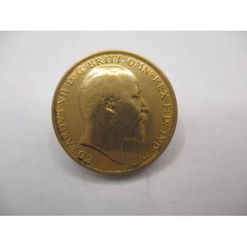 An Edward VII gold half sovereign dated 1908, a good grade bullion coin with fine definition of features