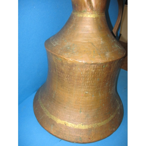 248 - A large antique copper water carrier, approx. height 50cm, in pre-owned condition with general age-r... 