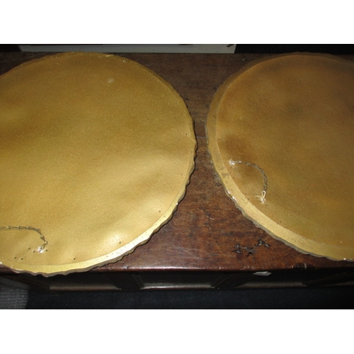 282 - A pair of vintage circular convex wall mirrors, approx. diameter 54cm, both in used condition with m... 