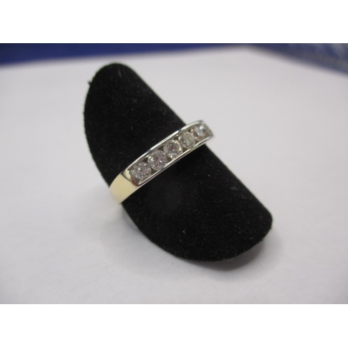 15 - An 18ct yellow gold diamond half eternity ring, approx. approx. dia weight 0.5ct, ring size ‘M+’, ap... 