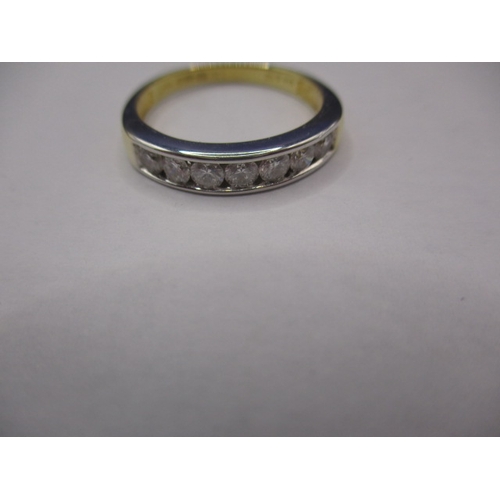 15 - An 18ct yellow gold diamond half eternity ring, approx. approx. dia weight 0.5ct, ring size ‘M+’, ap... 