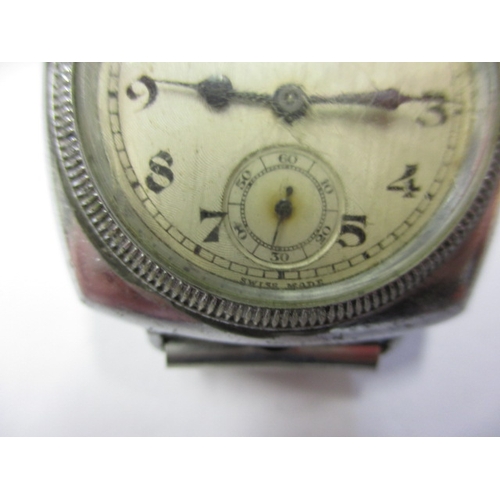 76 - An early 20th century gents Rolex Oyster cushion case wrist watch, runs when wound, having general u... 