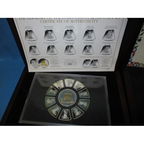 138 - A parcel of 925 silver collectors coins, to include a 10oz example, all in original presentation box... 