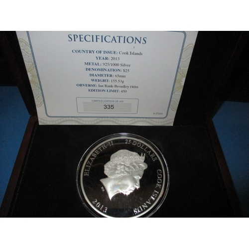 138 - A parcel of 925 silver collectors coins, to include a 10oz example, all in original presentation box... 