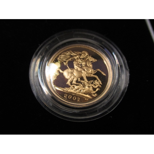 124 - A 2001 Gold proof sovereign in original packing with paperwork