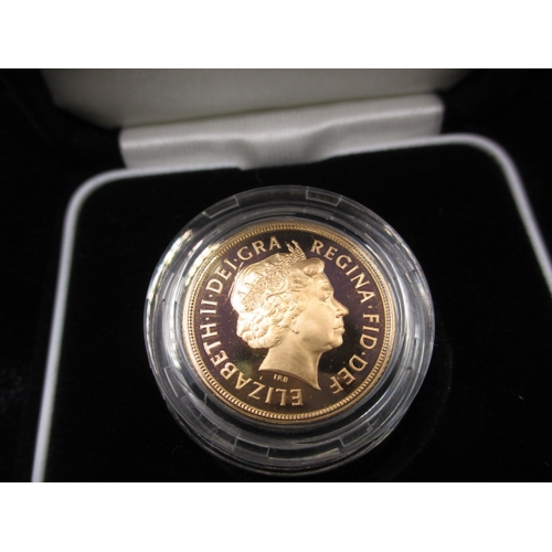 124 - A 2001 Gold proof sovereign in original packing with paperwork