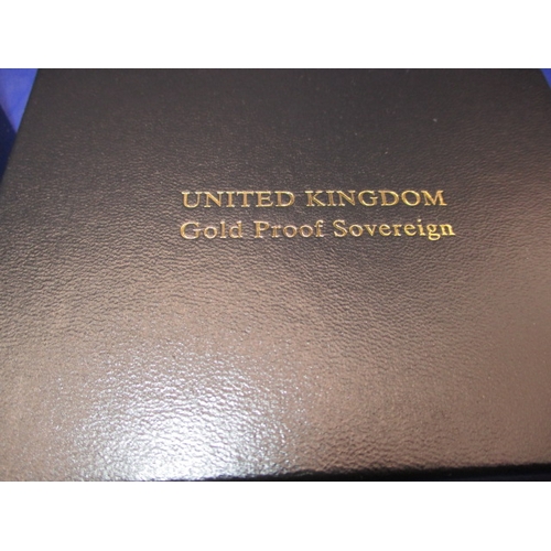 124 - A 2001 Gold proof sovereign in original packing with paperwork