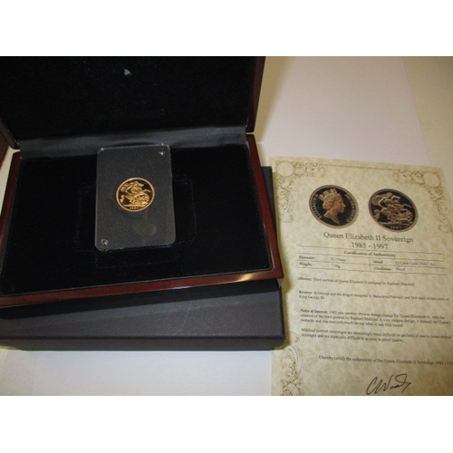 126 - A 1997 Proof gold sovereign, in original London Mint box with certificate