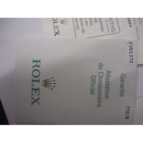 77 - A 2004 gold Rolex Oyster perpetual chronometer 77518, being marked for 18ct gold with original box a... 