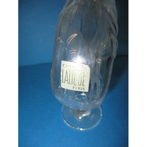 185 - Two vintage Lalique glass scent bottles, one having chip to rim the other having broken stopper, bot... 