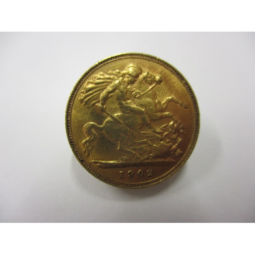 130 - An Edward VII gold half sovereign dated 1902, a circulated coin with good definition of features