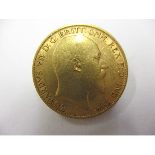 133 - A Edward VII gold half sovereign dated 1907, a circulated coin with good definition of features