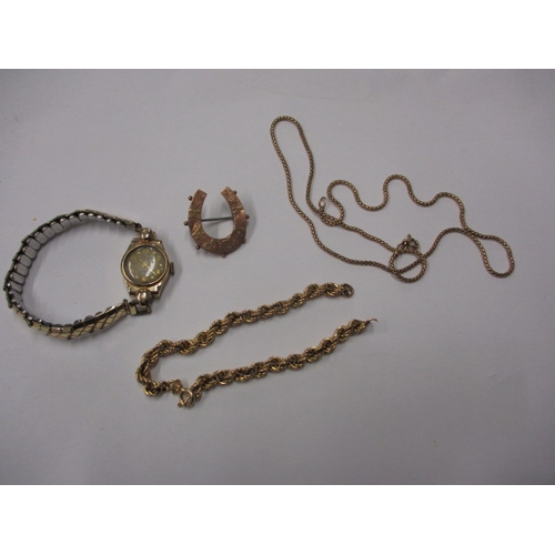 68 - A parcel of scrap gold items, approx. parcel weight without watch 11g, some damages