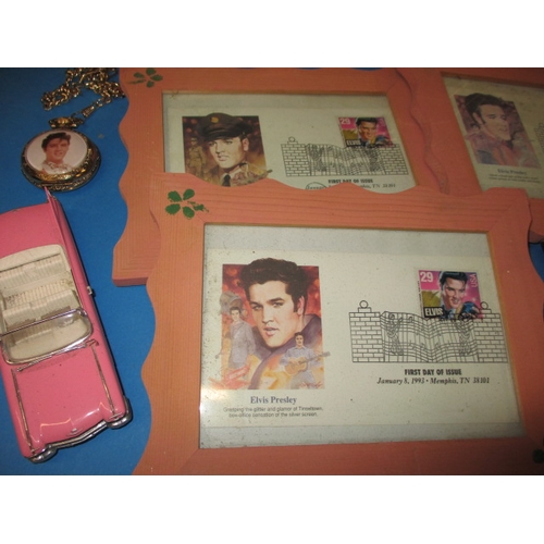 254 - A parcel of Elvis Presley collectables, to include die-cast vehicles and first day covers, all in us... 