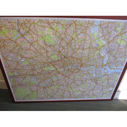 289 - A large framed map of London, approx. size 125x102cm, in good used condition