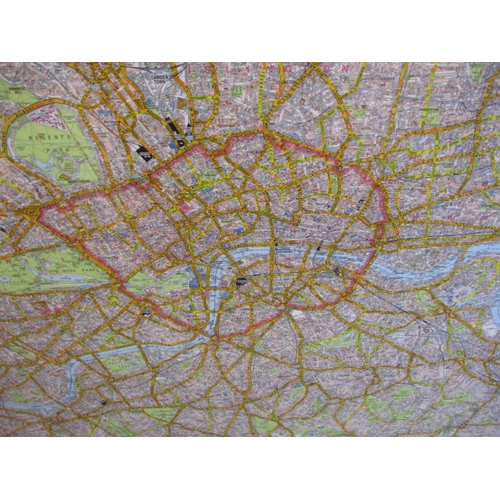 289 - A large framed map of London, approx. size 125x102cm, in good used condition