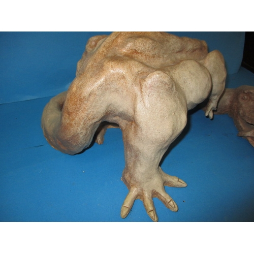 255 - A bespoke clay sculpture of a dinosaur, approx. length 44cm, in used condition