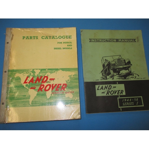 261 - A 1964 Land Rover parts catalogue and an instruction manual, both in good used condition