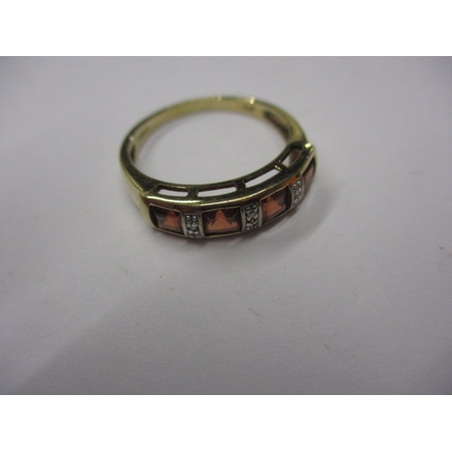 6 - A vintage 9ct gold dress ring, with white and red stones, approx. ring size ‘Q’, approx. weight 2.6g... 