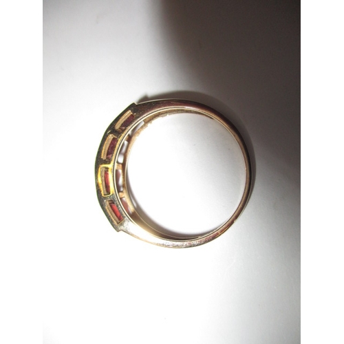 6 - A vintage 9ct gold dress ring, with white and red stones, approx. ring size ‘Q’, approx. weight 2.6g... 