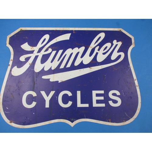 250 - A vintage Humber Cycles advertising sign, being shield shape, in good useable pre-owned condition wi... 