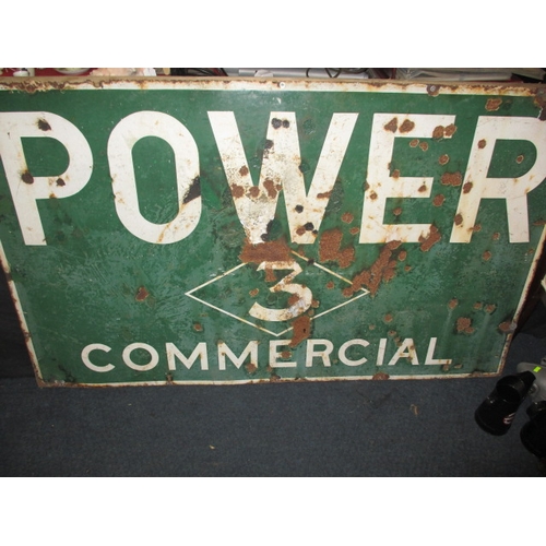 247 - A large early 20th century enamel advertising sign for Power 3 Commercial, approx. size 151x91cm hav... 