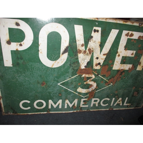 247 - A large early 20th century enamel advertising sign for Power 3 Commercial, approx. size 151x91cm hav... 