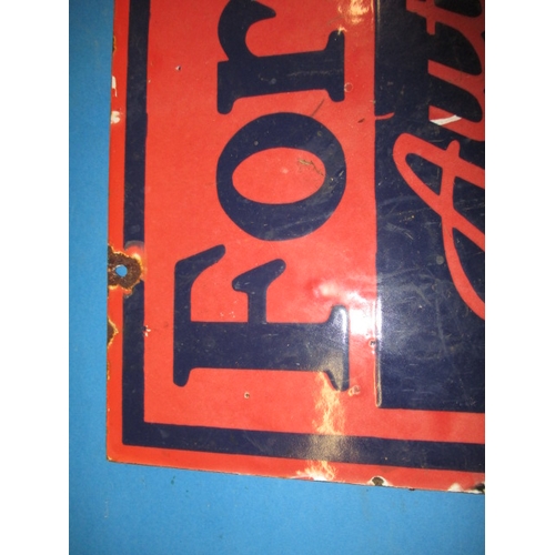 255 - A vintage double sided enamel advertising sign for Fordson authorised sales and service, approx. siz... 