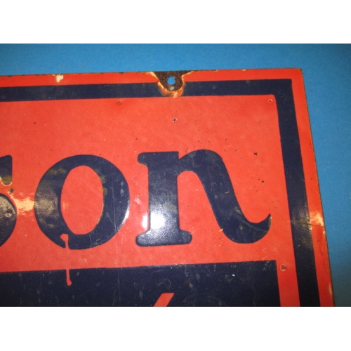 255 - A vintage double sided enamel advertising sign for Fordson authorised sales and service, approx. siz... 