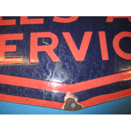 255 - A vintage double sided enamel advertising sign for Fordson authorised sales and service, approx. siz... 