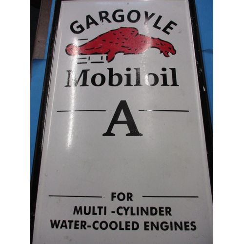 243 - A vintage advertising sign for Gargoyle Mobiloil A, approx. size 76x46cm having some age-related mar... 