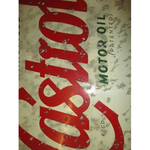 261 - A vintage circular aluminium garage advertising sign for Castrol Wakefield motor oil, approx. diamet... 